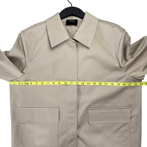 New THEORY Cotton Boxy Patch Jacket XL - Picture 13 of 16